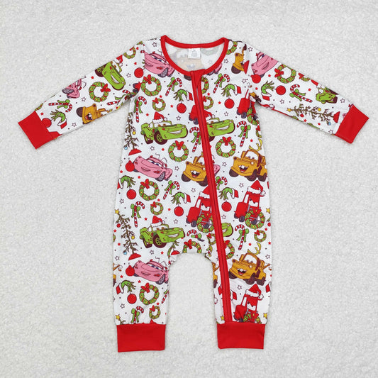 LR1559 Baby boys Christmas zipper romper