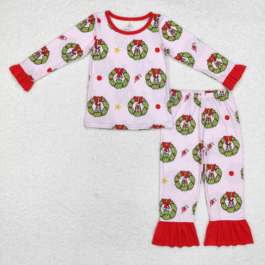 GLP1741 baby girls long sleeve Christmas pajamas