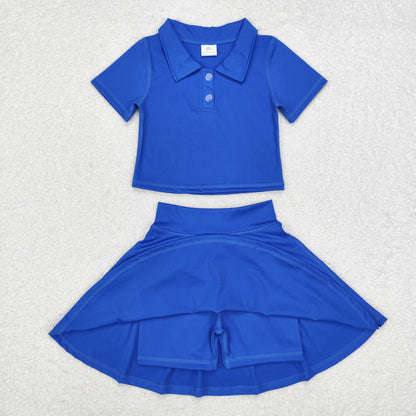 GSD1396 baby girls blue yoga dress