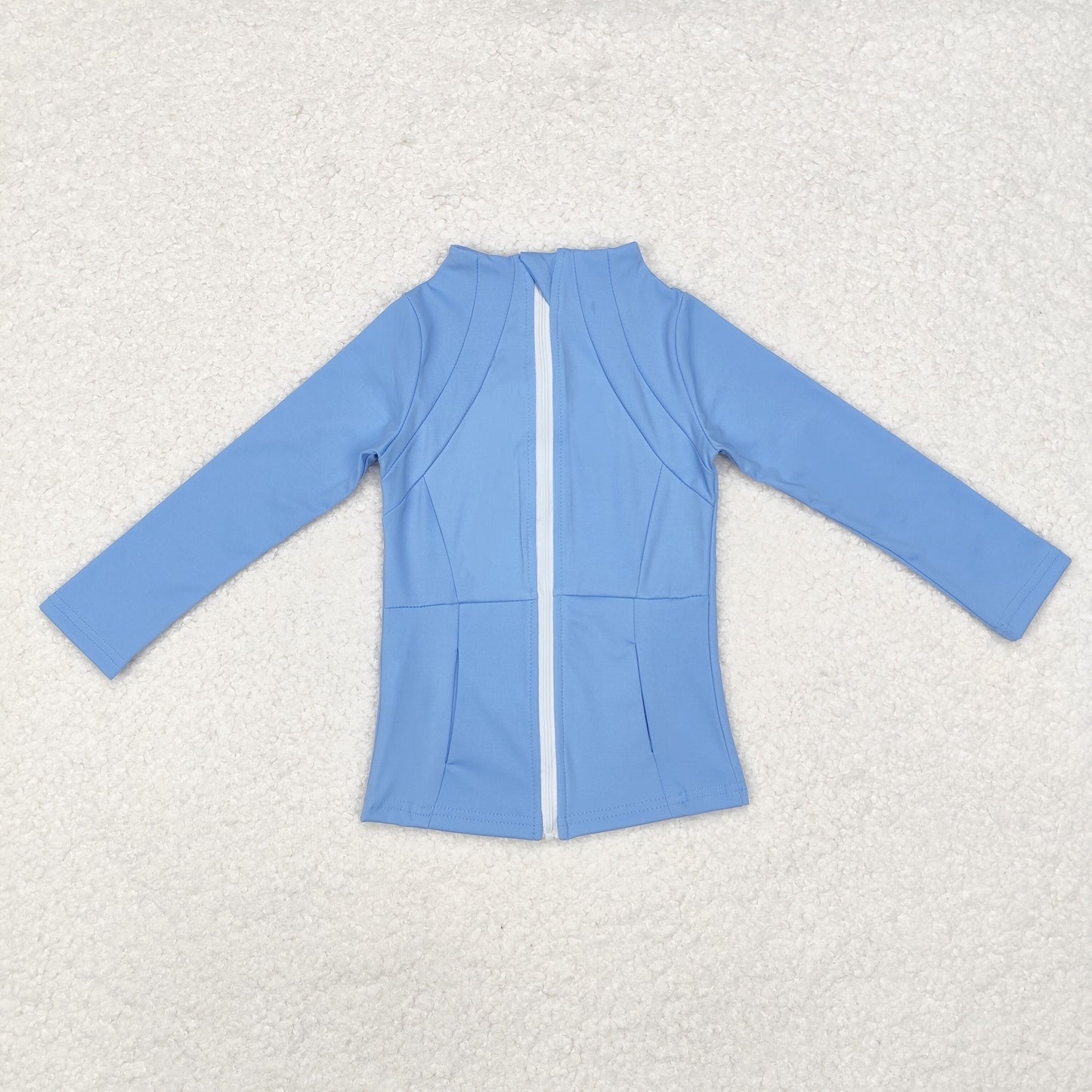 GT0684 baby girls blue yoga zipper coat