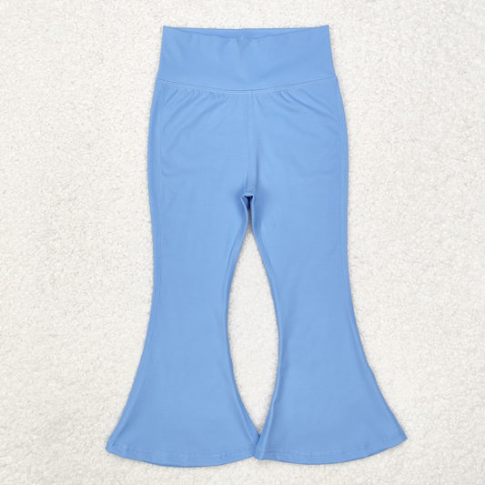 P0577 baby girls blue yoga bell bottom pants