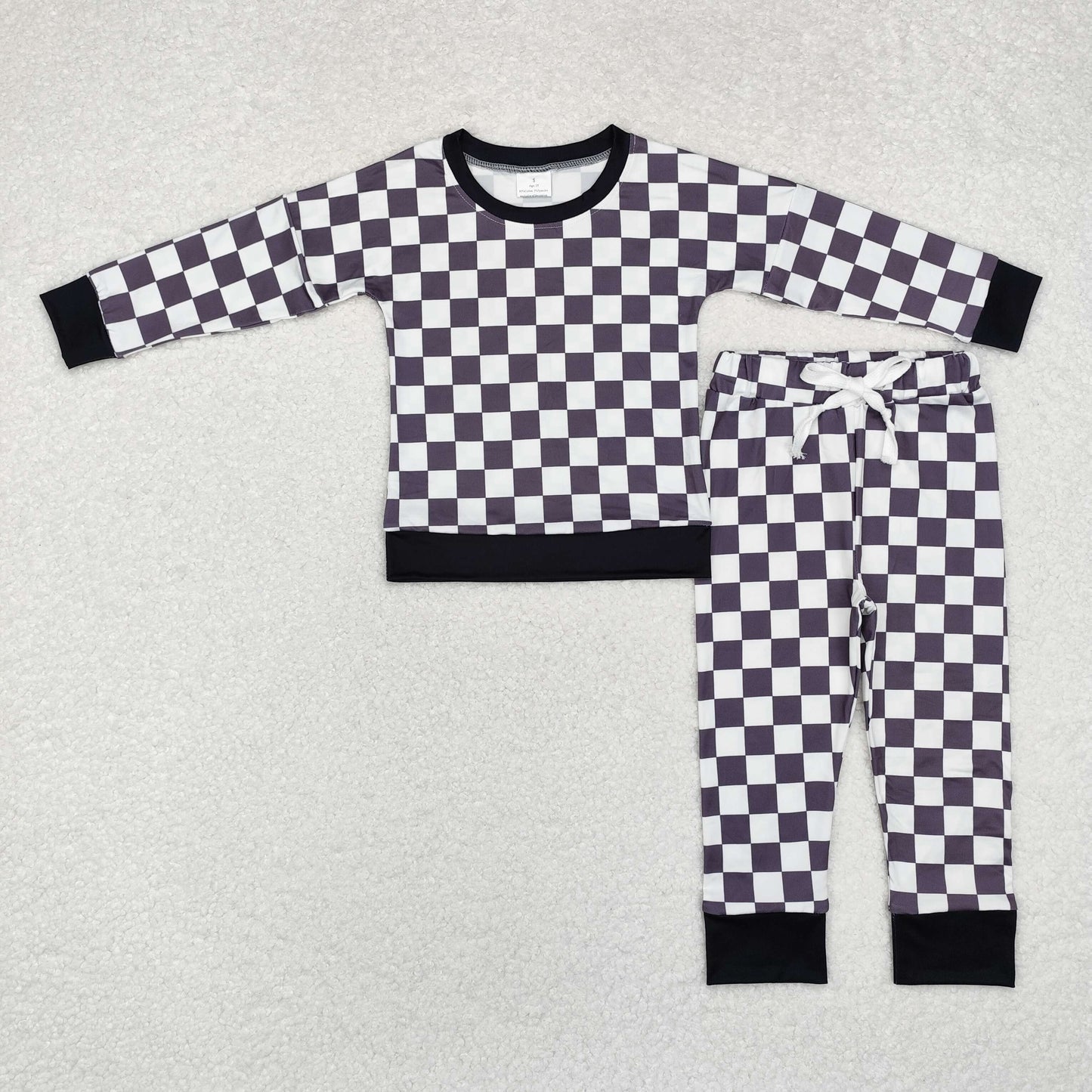 BLP0786 baby Boys black plaid outfits