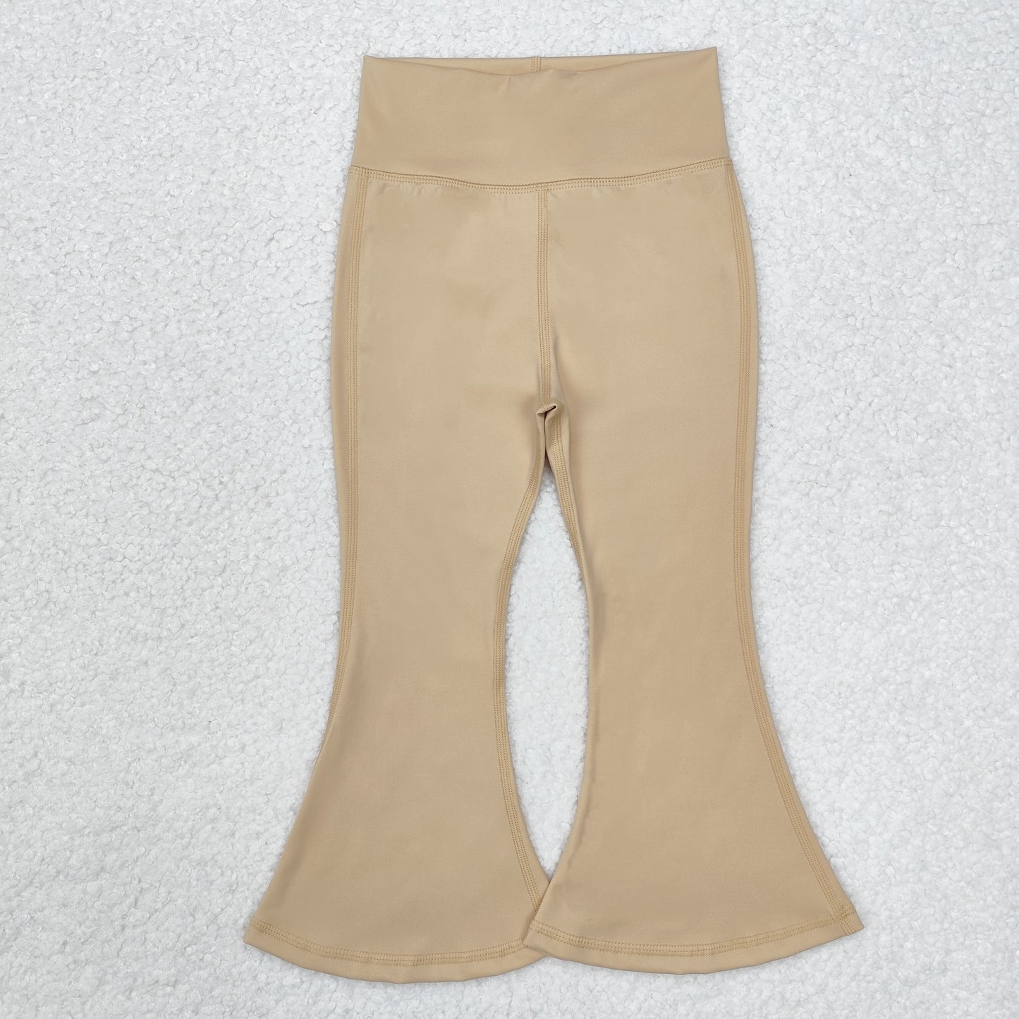 P0574 baby girls cream yoga bell bottom pants