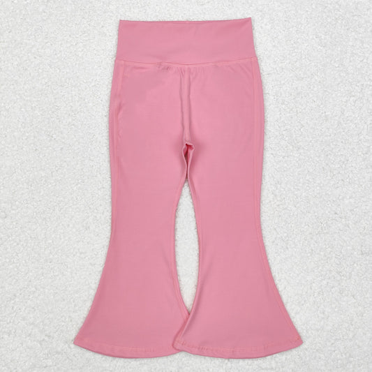 P0573 baby girls pink yoga bell bottom pants