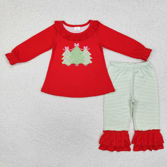 GLP1672 baby girls long sleeve Christmas tree outfits