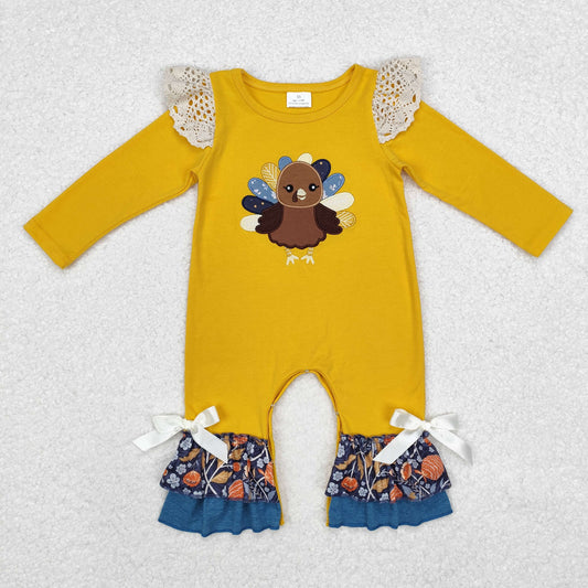 LR1423 Baby girls turkey romper Embroidery