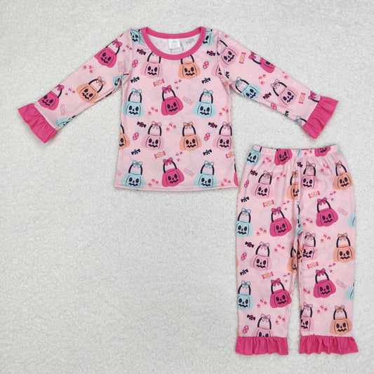 GLP1653 baby girls long sleeve pumpkin pajamas