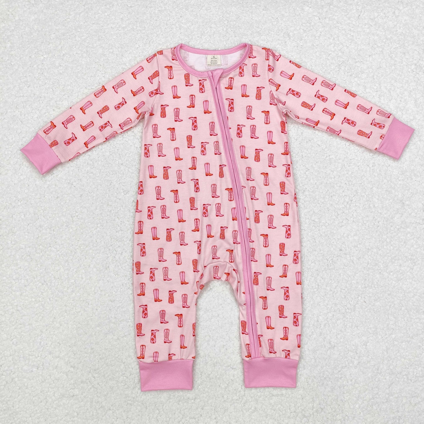 LR1843 Baby girls boots zipper romper