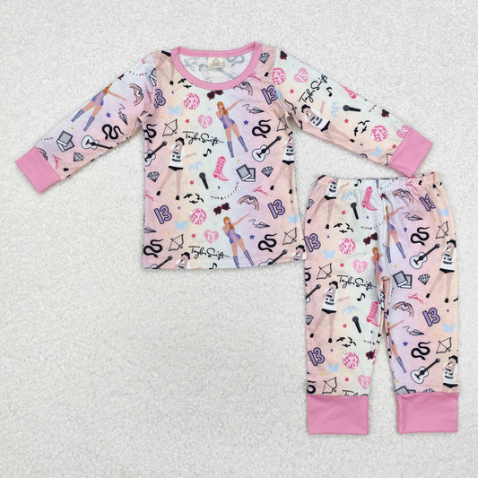 GLP1844 baby girls long sleeves singer pajamas