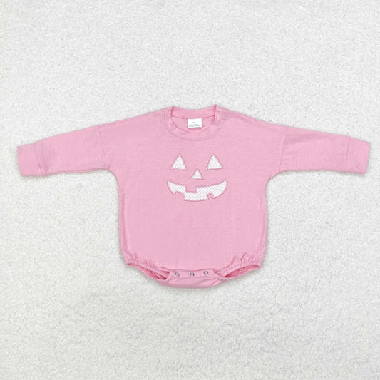 LR1573 Baby girls pink Halloween romper embroidery