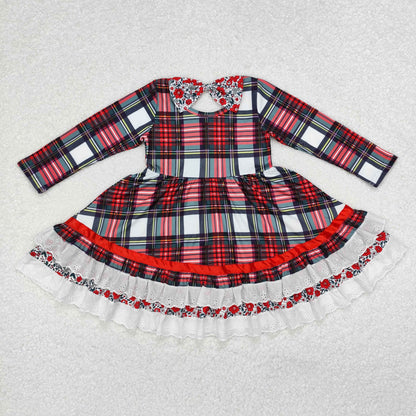 GLD0838 baby Girls plaid Dress