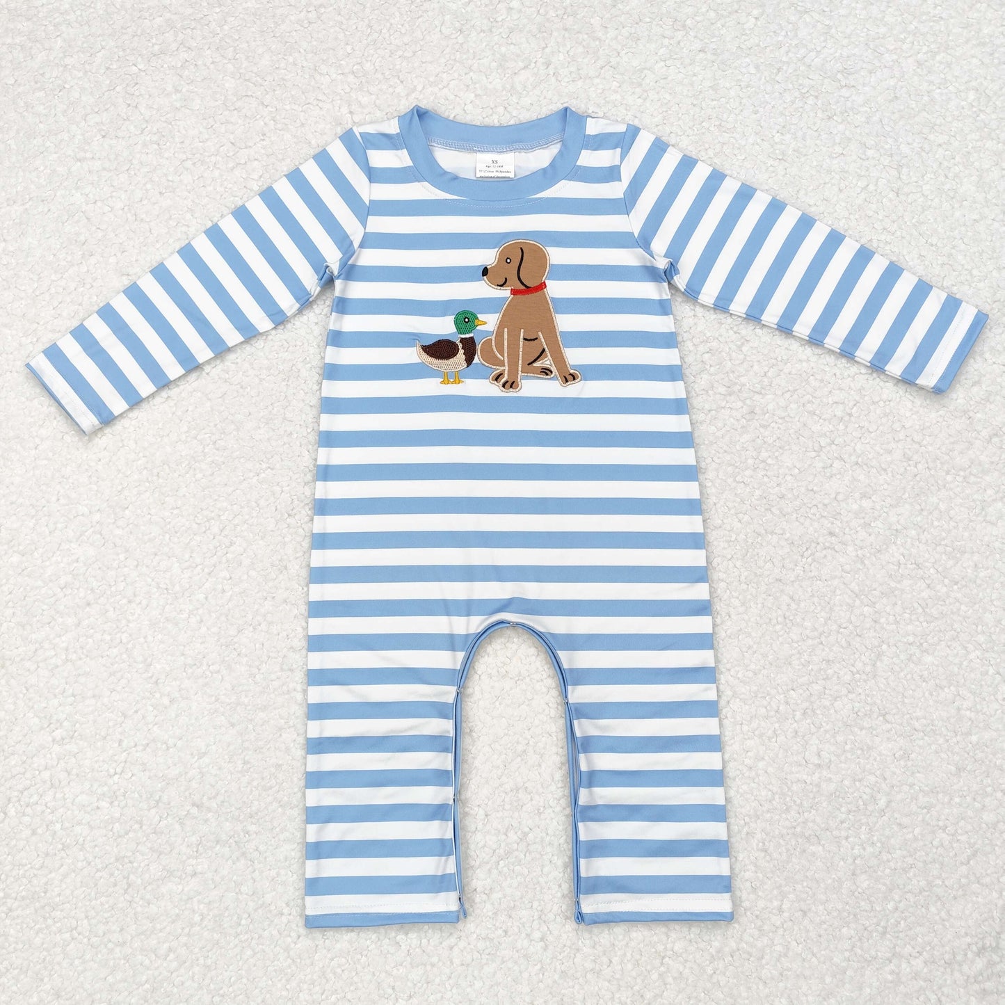 LR1644 Baby boys duck dog romper embroidery