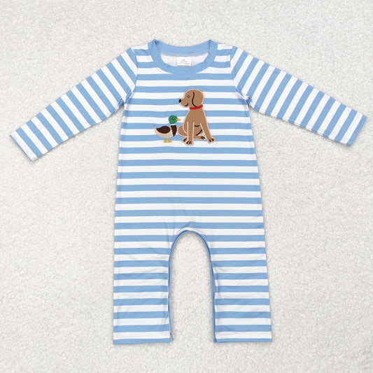 LR1644 Baby boys duck dog romper embroidery