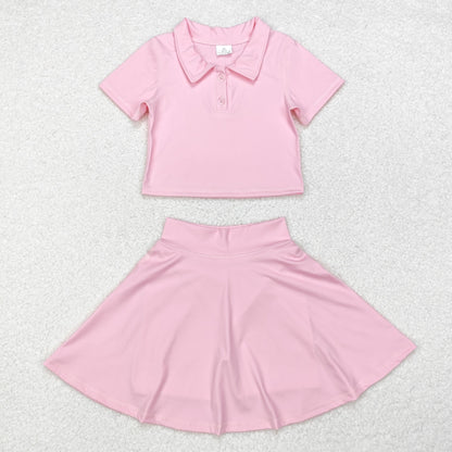 GSD1393 baby girls pink yoga dress