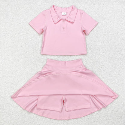 GSD1393 baby girls pink yoga dress