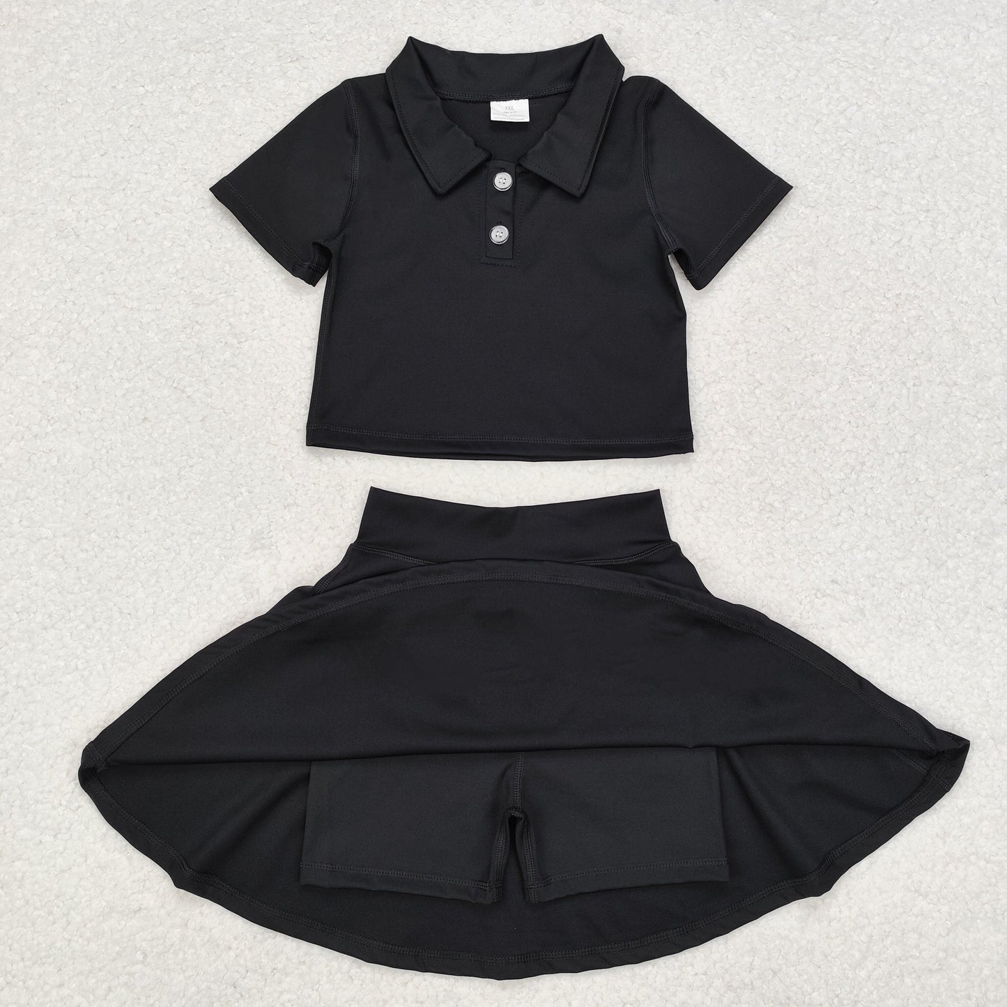 GSD1397 baby girls black yoga dress