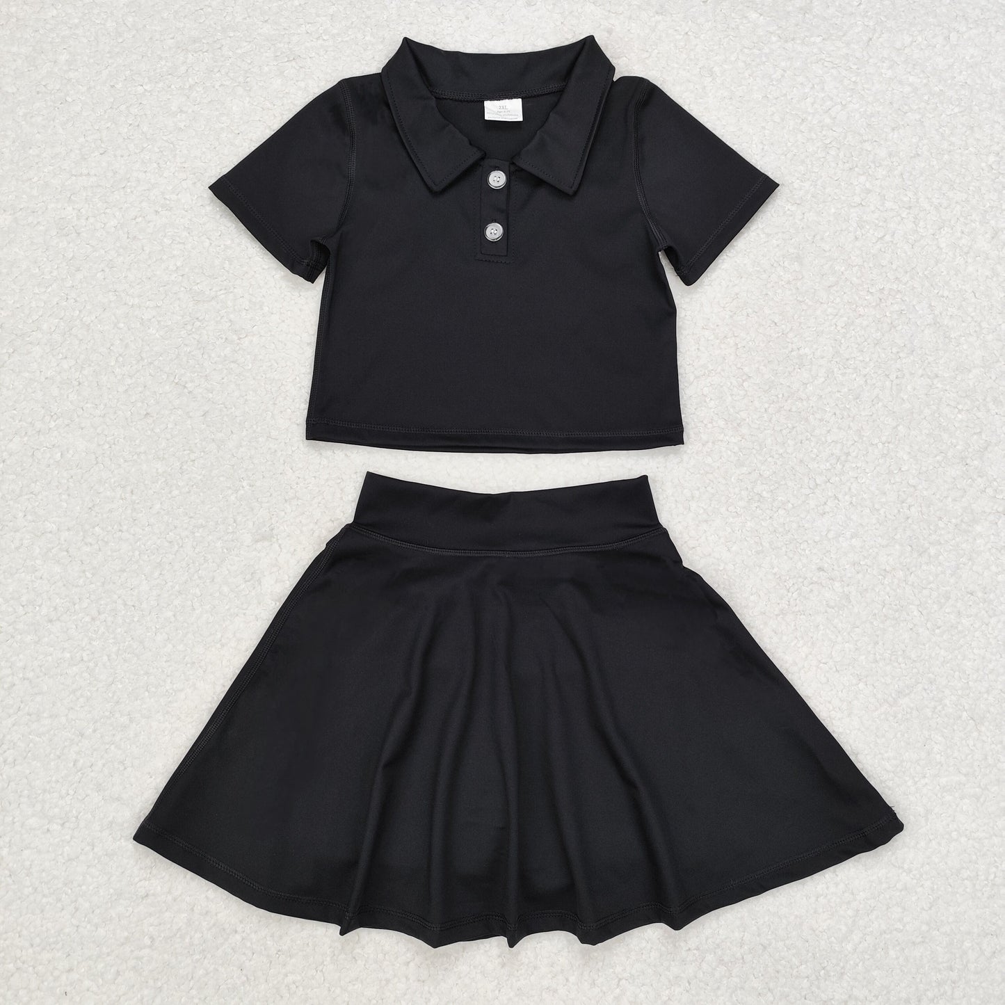 GSD1397 baby girls black yoga dress