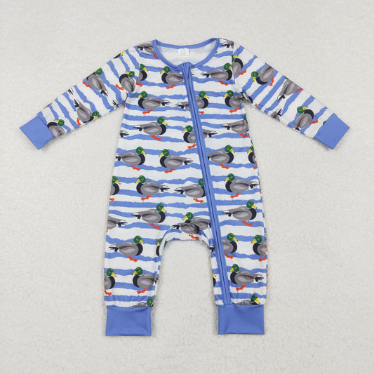 LR1645 Baby boys duck zipper romper