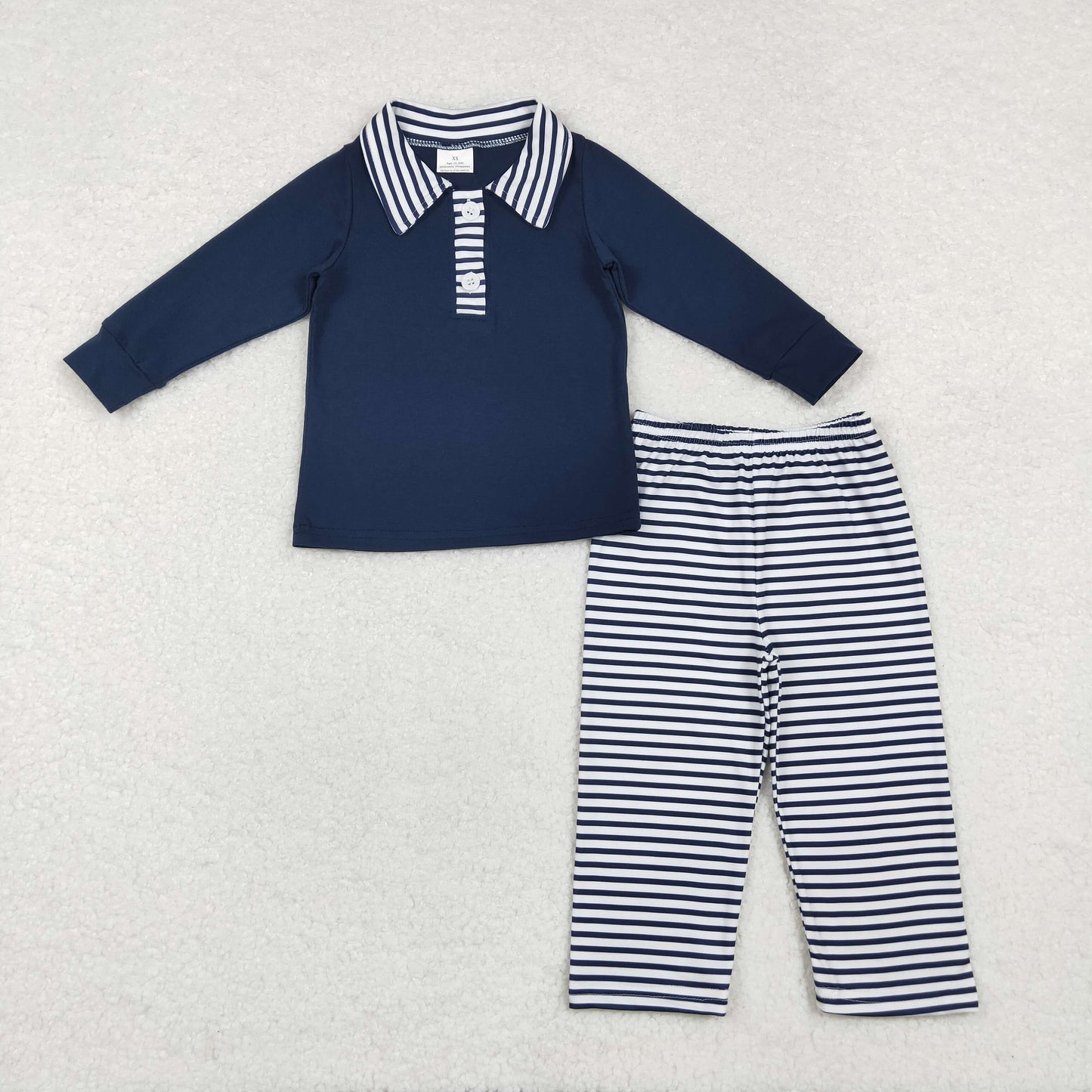 BLP0897 baby Boys navy stripe outfits