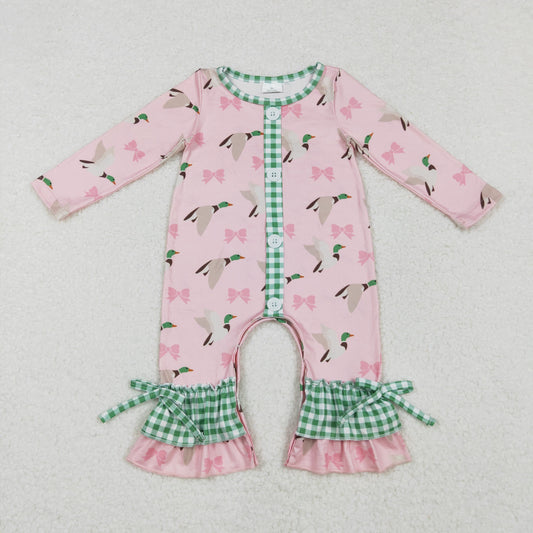 LR1689 Baby girls duck bows romper