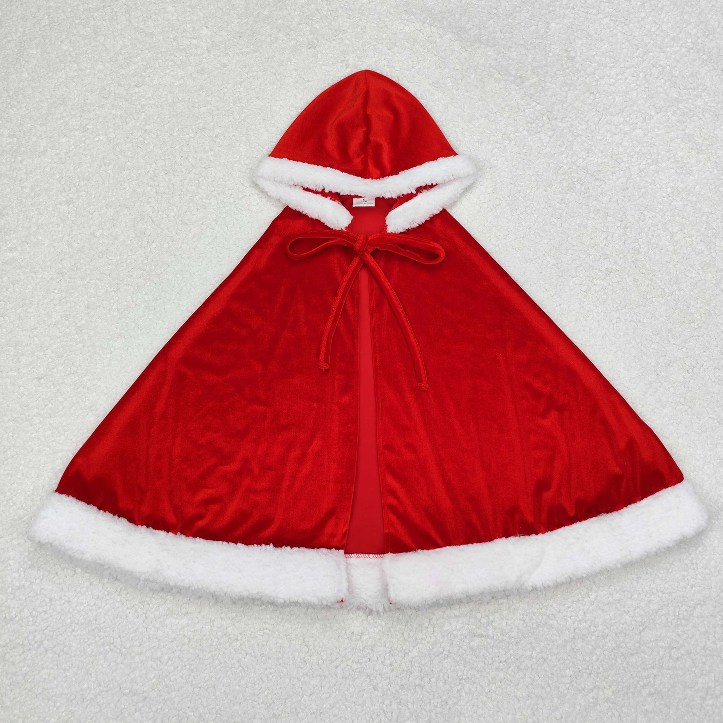 GLD0726 Christmas red velvet hooed dress