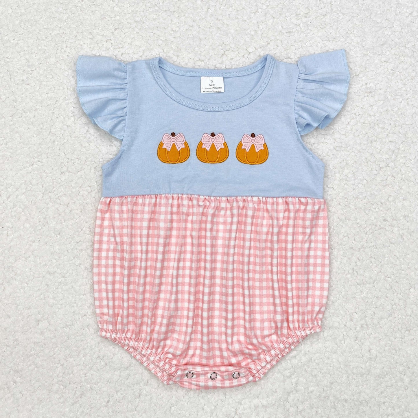 SR1962 Baby girls pumpkin romper embroidery