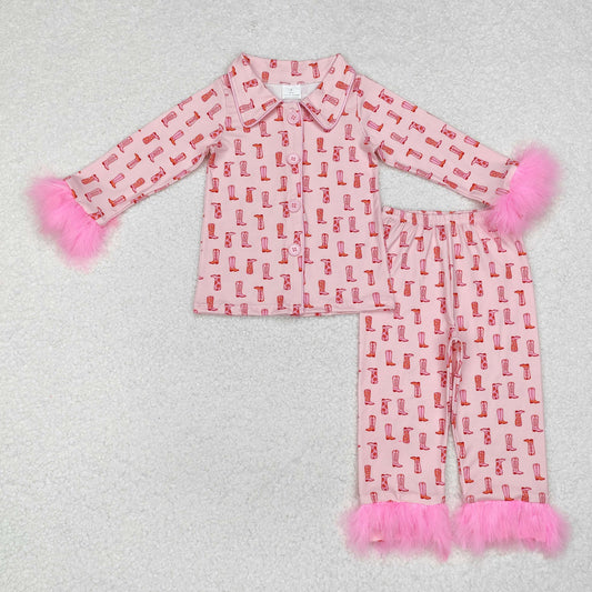 GLP1868 baby girls long sleeves boots pajamas