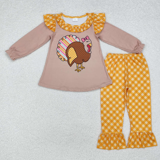 GLP1410 Girls turkey brown outfits