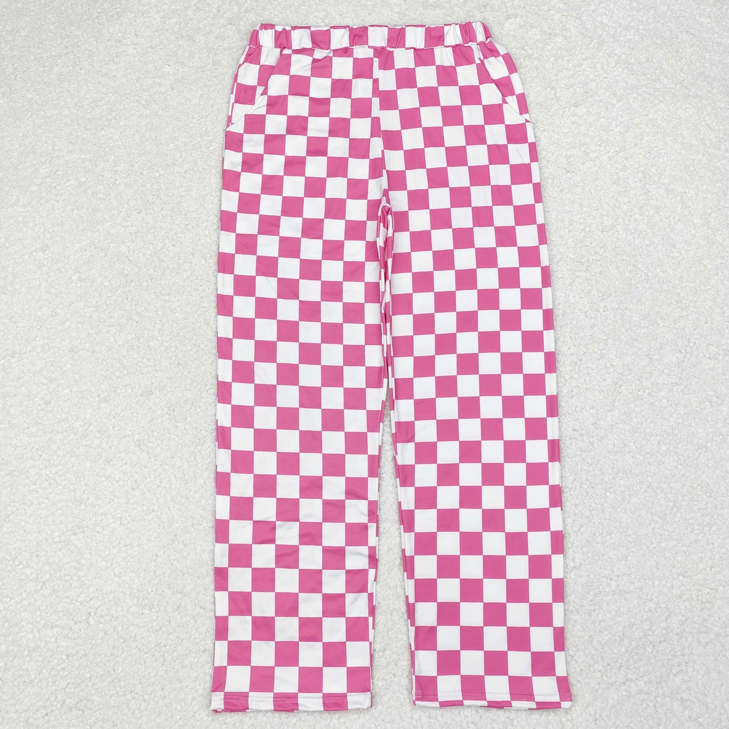 P0648 Adult woman pink plaid Pants