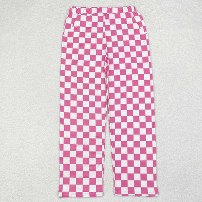 P0648 Adult woman pink plaid Pants