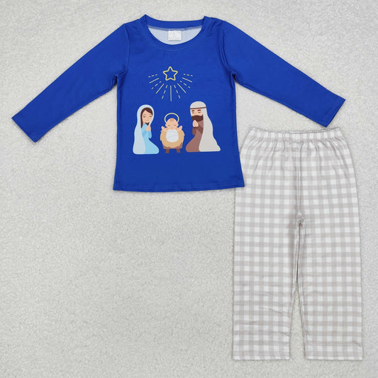 BLP0723 Boys Jesus blue outfits