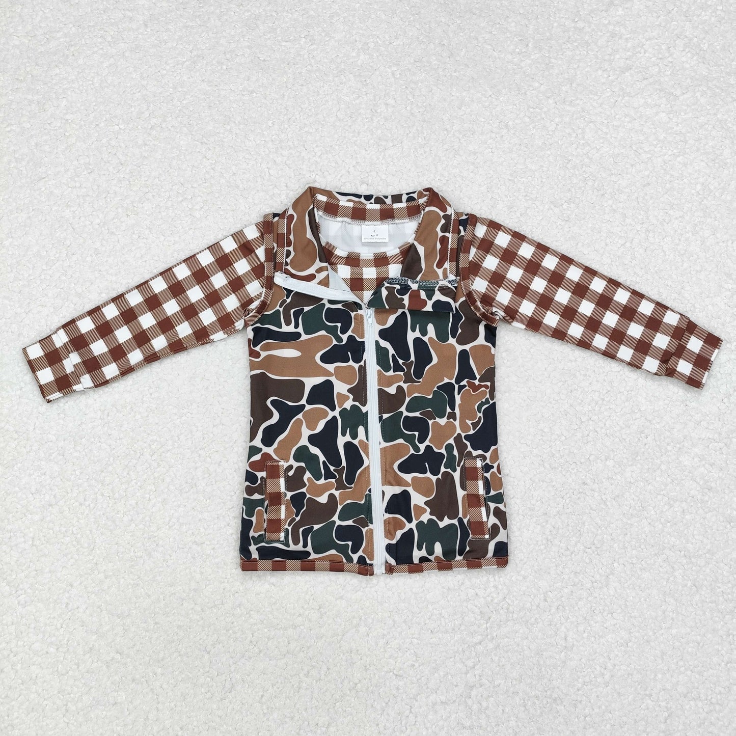 BT0857 baby Boys camo jacket outfits 2pcs