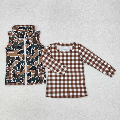 BT0857 baby Boys camo jacket outfits 2pcs