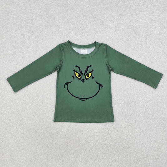 BT0725 Boys Christmas green long sleeves Top