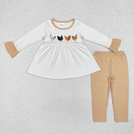 GLP1827 baby girls long sleeves chicken outfits