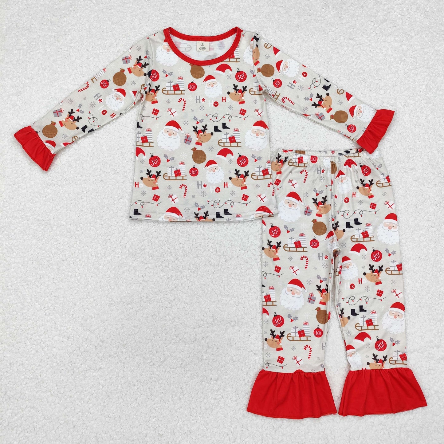 GLP1508 baby girls Christmas red pajamas