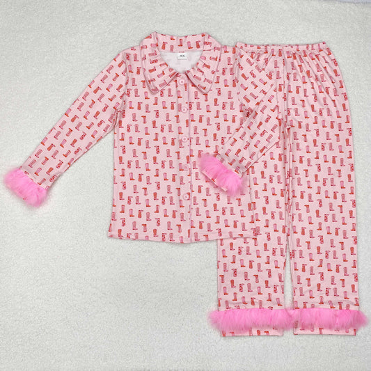 GLP1869 Adult pink boots pajamas