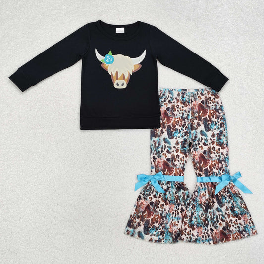 GLP1871 baby girls long sleeves cow outfits