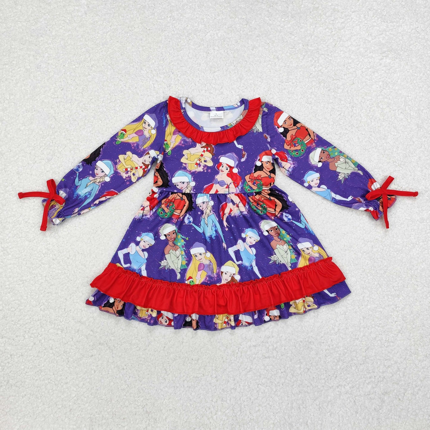 GLD0802 baby Girls Christmas cartoon dog Dress