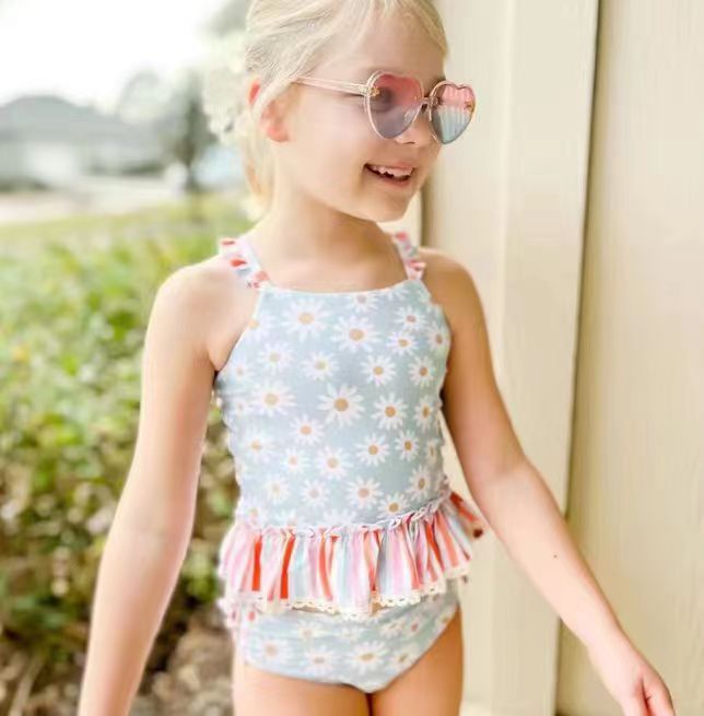 Girls Floral Bathing Suit 2pcs