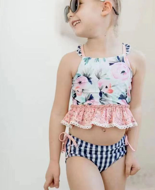 Girls Floral Bathing Suit 2pcs