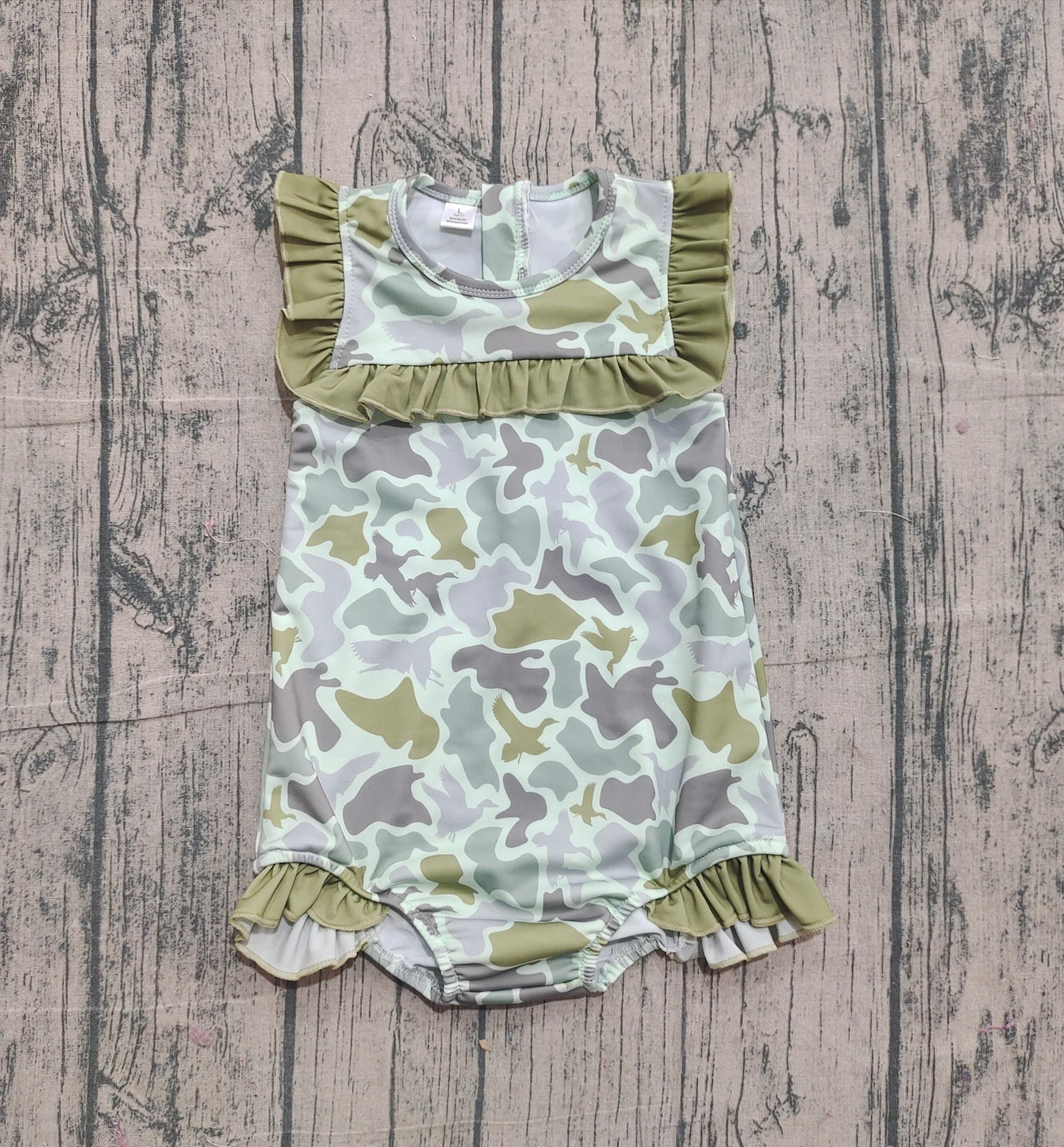 Pre-order S0596 Baby girls camo floral swimsuit