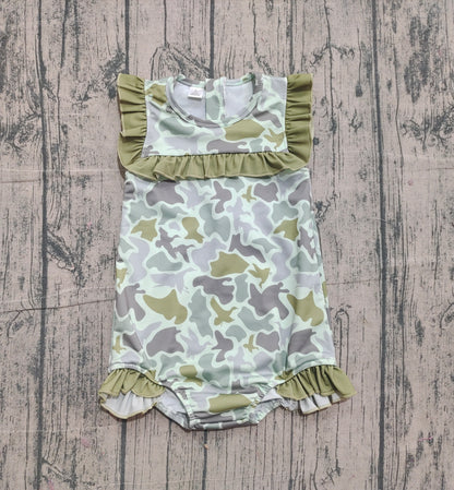 Pre-order S0596 Baby girls camo floral swimsuit