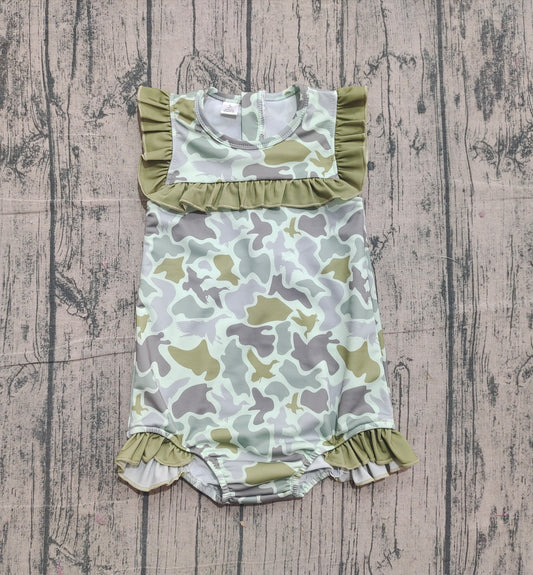 Pre-order S0596 Baby girls camo floral swimsuit
