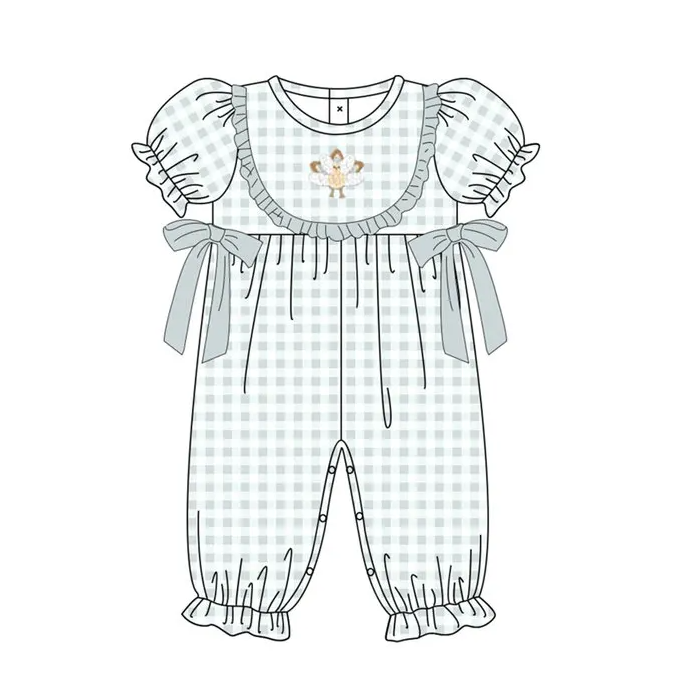 Pre-order SR1970 Baby girls turkey romper ( Deadline August 30 )