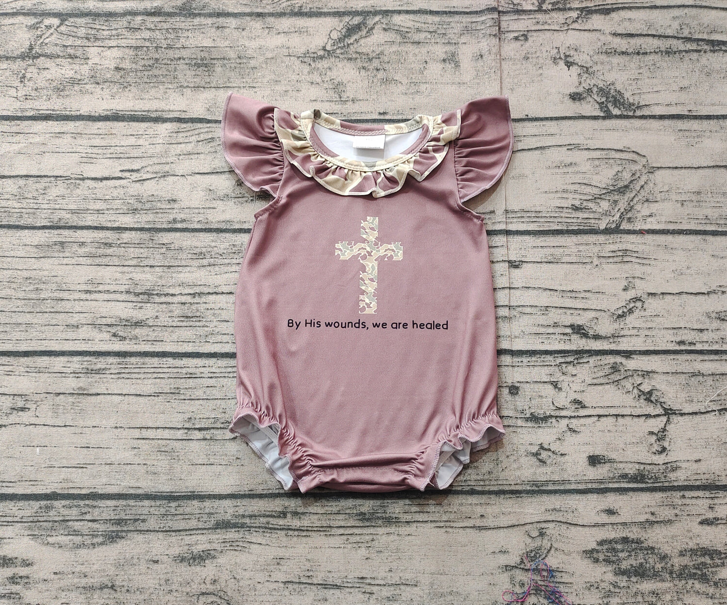 Pre-ordre SR2310 Baby Girls flying sleeve brown cam crosing romper