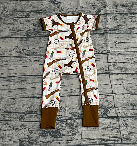 Pre-order SR3497 baby boys duck short sleeve zipper romper