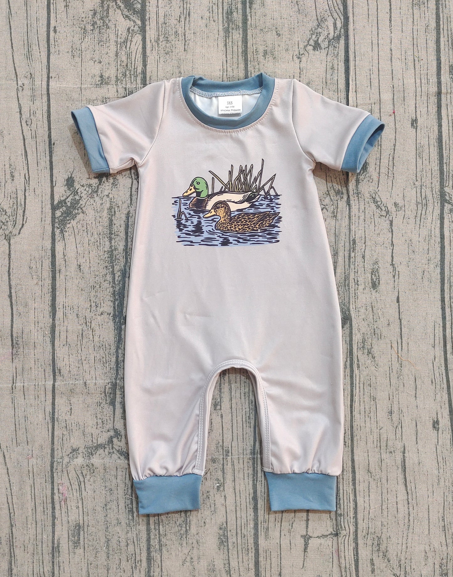 Pre-order SR3682 baby boys duck short sleeve romper