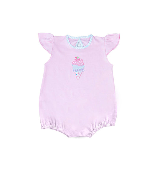 12.2 Pre-order SR3737 baby girls icecream pink flying sleeve romper