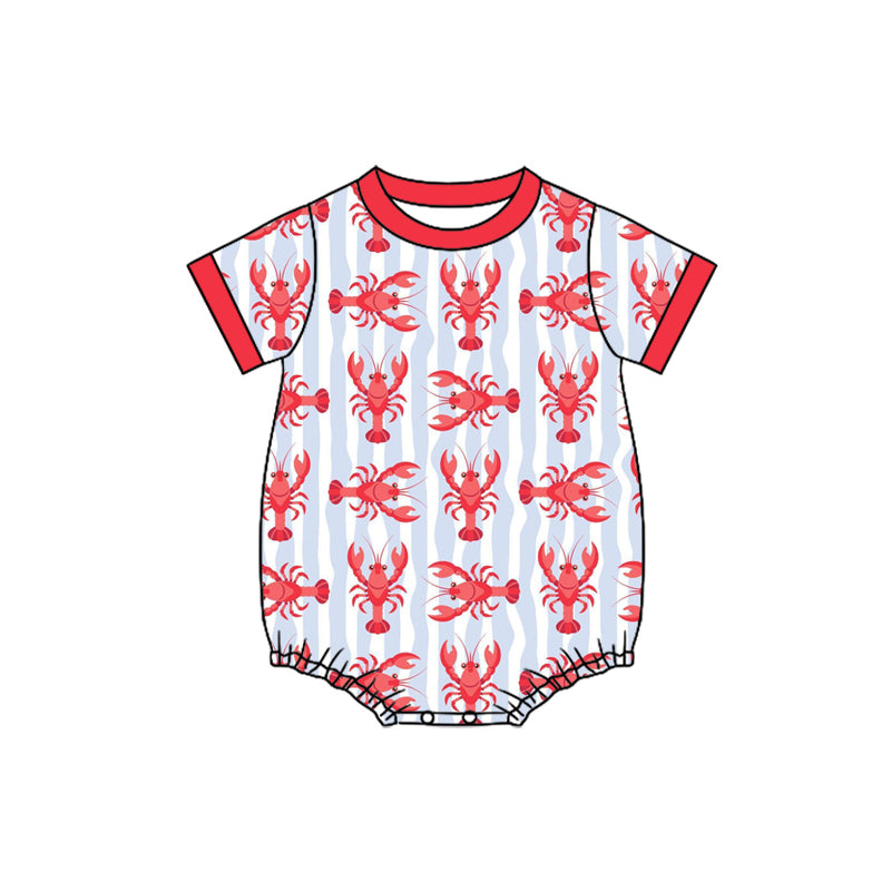 12.5 Pre-order SR3759 baby boys lobster short sleeves romper